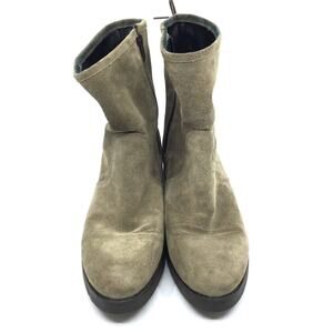Anna Fidanza Boots Women's Suede Ankle  Sz US 9.5/EU 40 Tan Lace Back Mid Calf